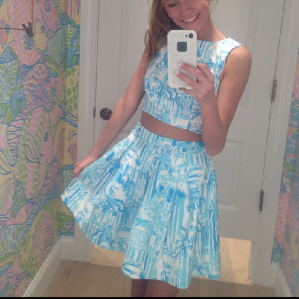 Blue and white lilly Pulitzer two piece dress